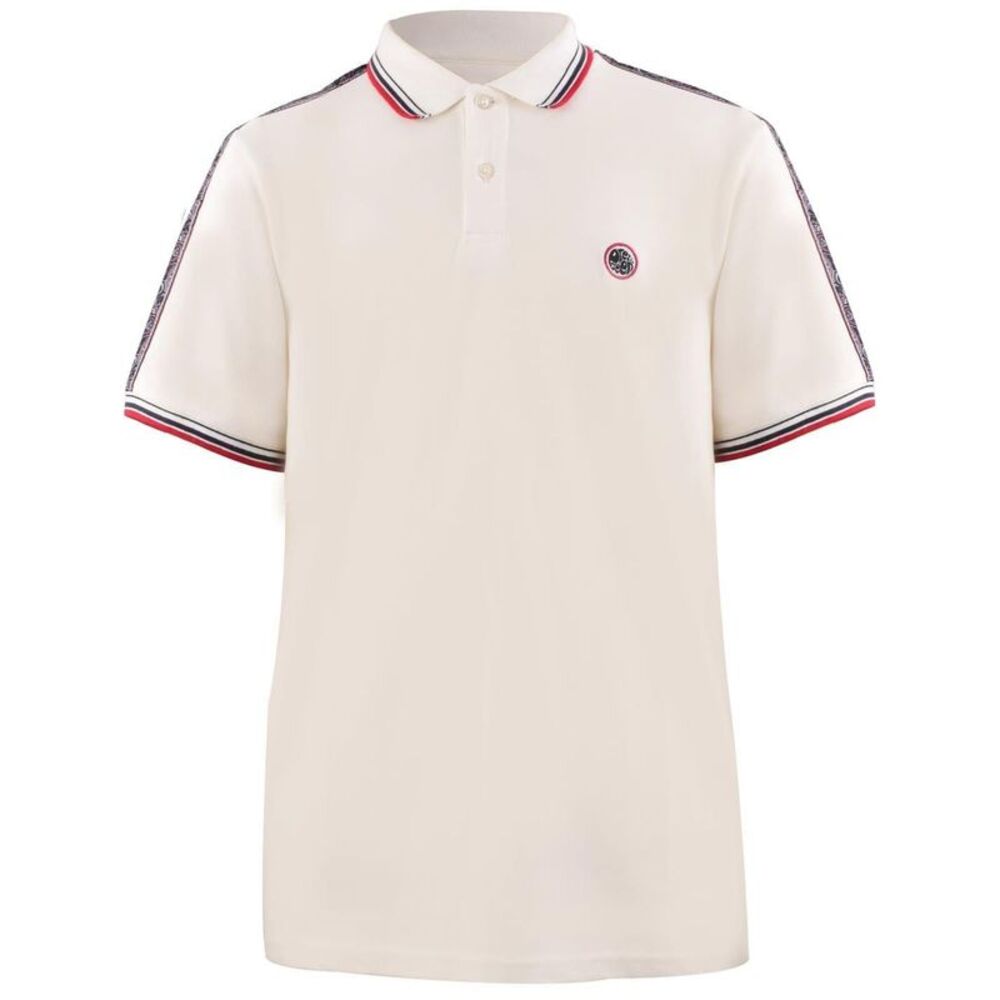 Pretty Green Mens Eclipse Regular Short-Sleeved Polo Shirt / White